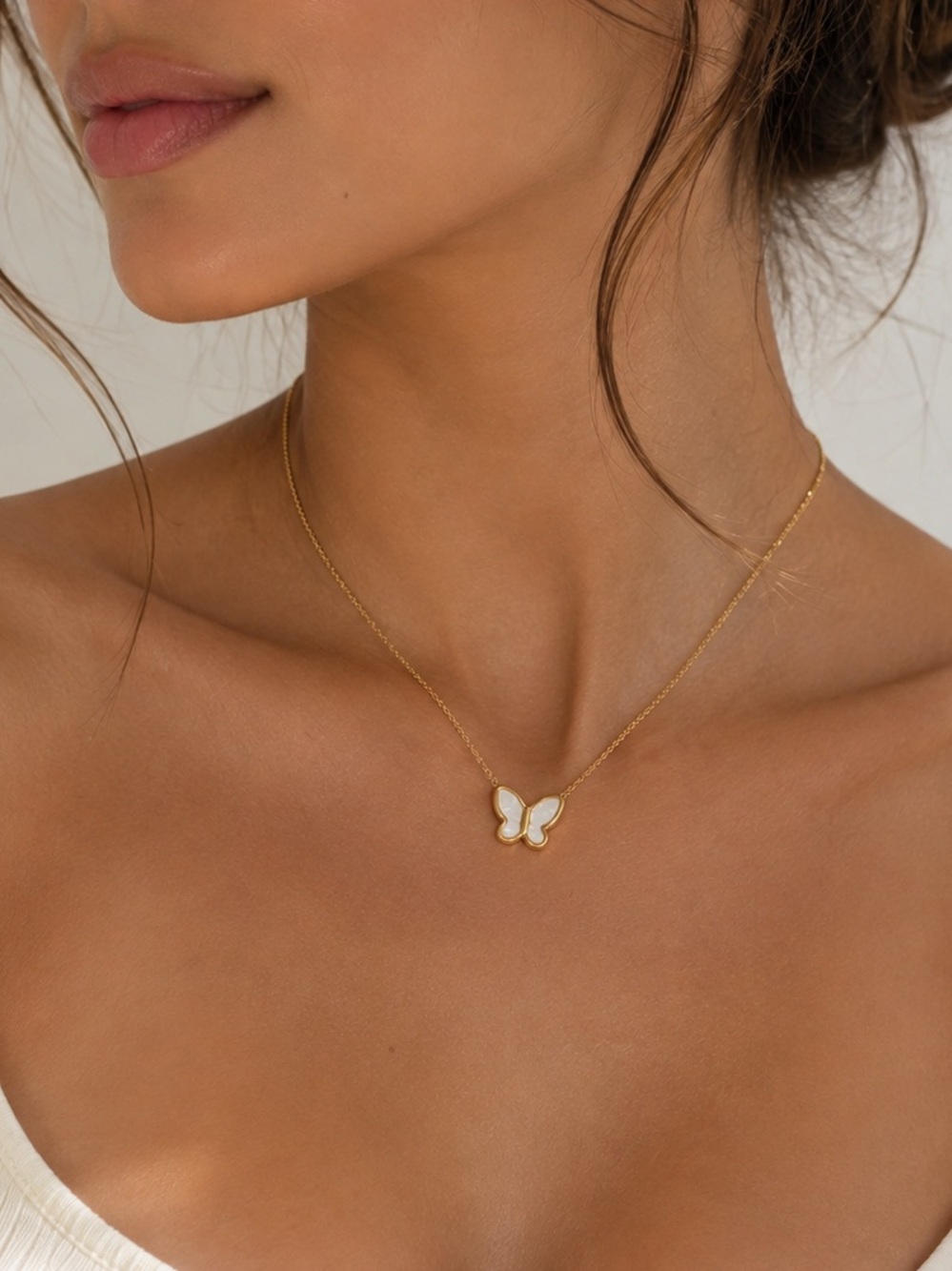 18K Gold Plated Butterfly Pendant Necklace